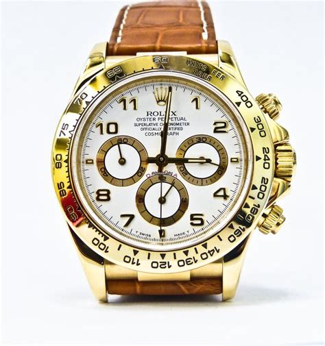 rolex daytona gold brown leather